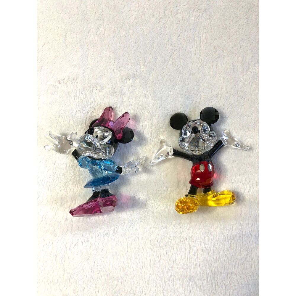 Swarovski Crystal Disney Mickey & Minnie Mouse Figurines 1118830 1116765 Retired